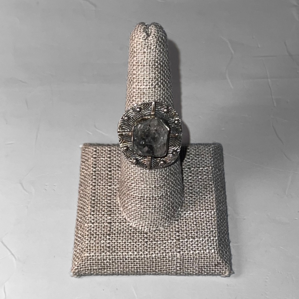 Rustic Raw Herkimer Diamond Ring - image 6